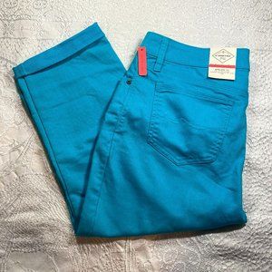 St. John's Bay Womens Turquoise Jean Capri Straight Fit